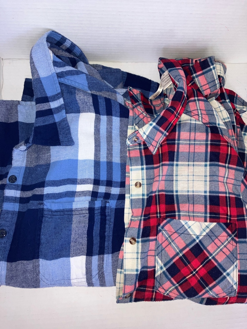 Classic Plaid Button-Down Shirt - Blue Dickies Flannel & Red Passport Polyester
